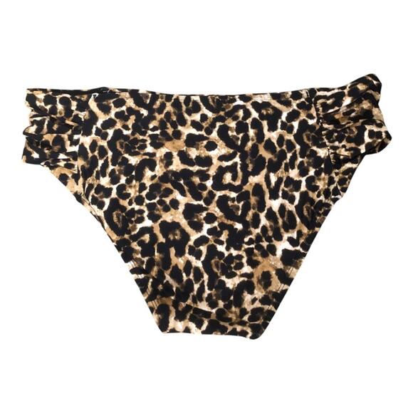 Alex Marie NWT Side Shirred High Cut Full Coverage Animal Print Bikini Bottom XL - Picture 3 of 13